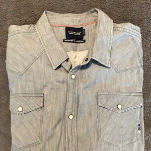 Scotch & Soda super soft grey denim western shirt